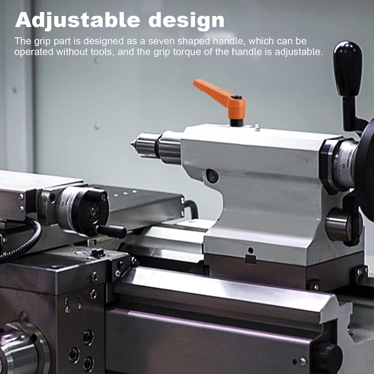 Clamping Lever Handle, 3 Adjustable Mounting Handles, M8 Adjustable Clamping Lever with Threaded Bushing, Retaining Lever with Bolts, for Machine Tools, Welding Machines (Clamping Lever M8-38