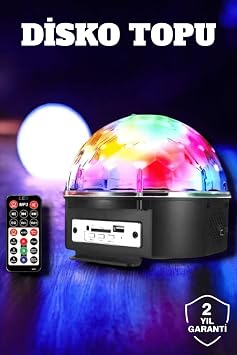 YamanHobi Bluetooth ve Uzaktan Kumandalı Çok Renkli Masaüstü Disko Topu -