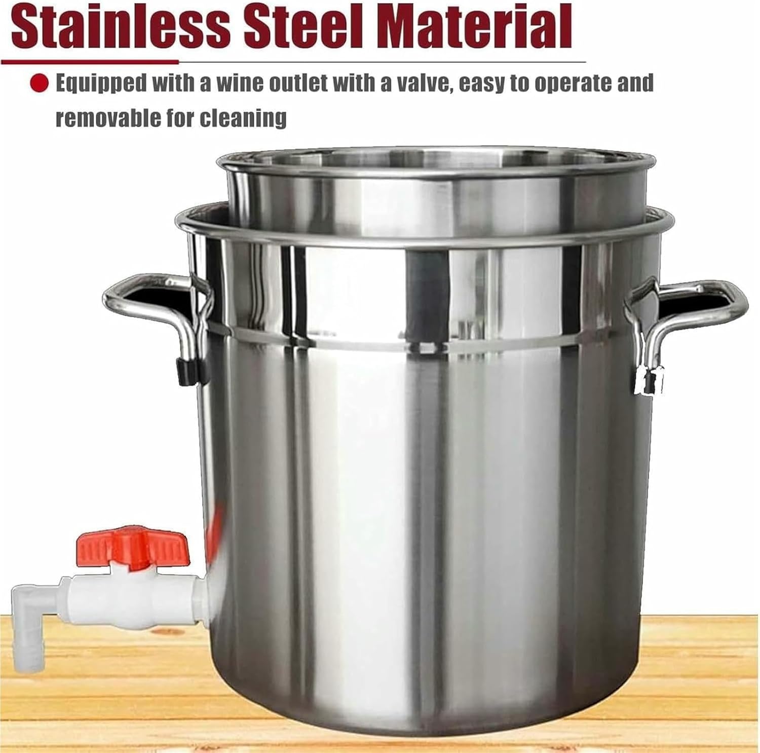 Fruit Wine Manual Press ， 304 Stainless Steel Cider Press with Hydraulics for Making Wine and(36L)