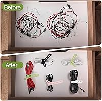 Vista 6 de Donruby 24Pcs Silicone Cable Ties - Reusable & Washable with Locking Buckles, Adjustable Fastening Cable Management Straps, Multi-Purpose High