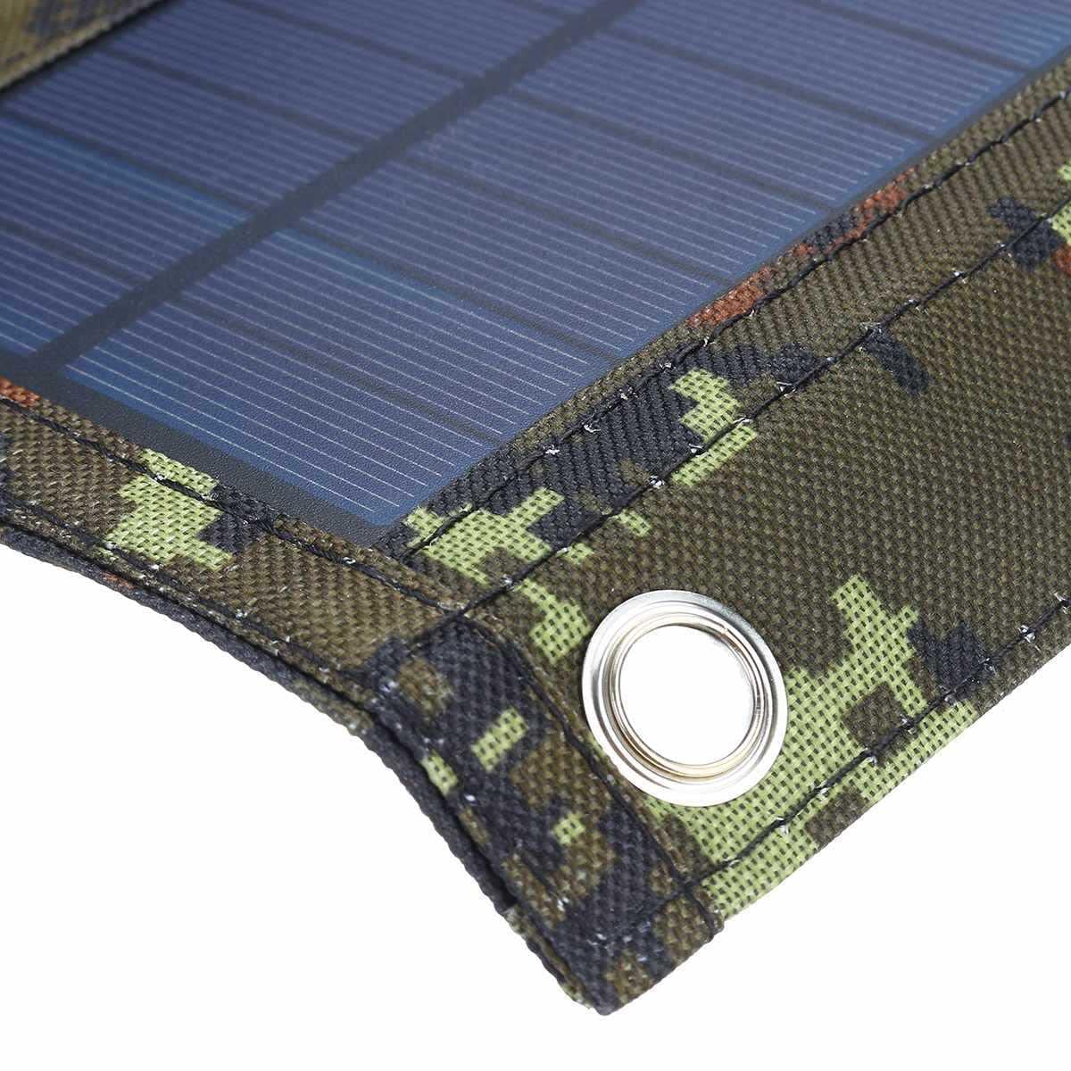 Caricatore Solare,10W 5.5V Caricatore Portatile Pieghevole per Pannello Solare Power Bank Batteria Esterna Impermeabile Compatibile con Smartphone,Tablet e Altro per attività all'aperto,Green