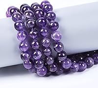 Vista 4 de 108 cuentas de amatista natural de 0.394 pulgadas redondas sueltas para hacer joyas