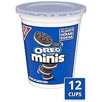 Vista 3 de OREO Minis - Galletas sándwich de chocolate, 12 tazas de aperitivos de 3.5 onzas