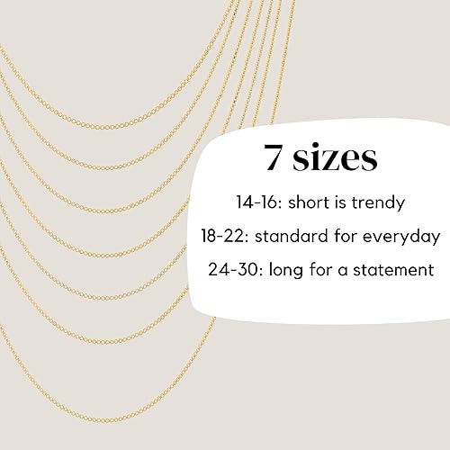 Miniatura 8 de KISPER Collar de Cadena de Eslabones de Caja de Plata Esterlina 925 Chapada en Oro Italiano de 18K con Corte de Diamante para Mujeres y Hombres