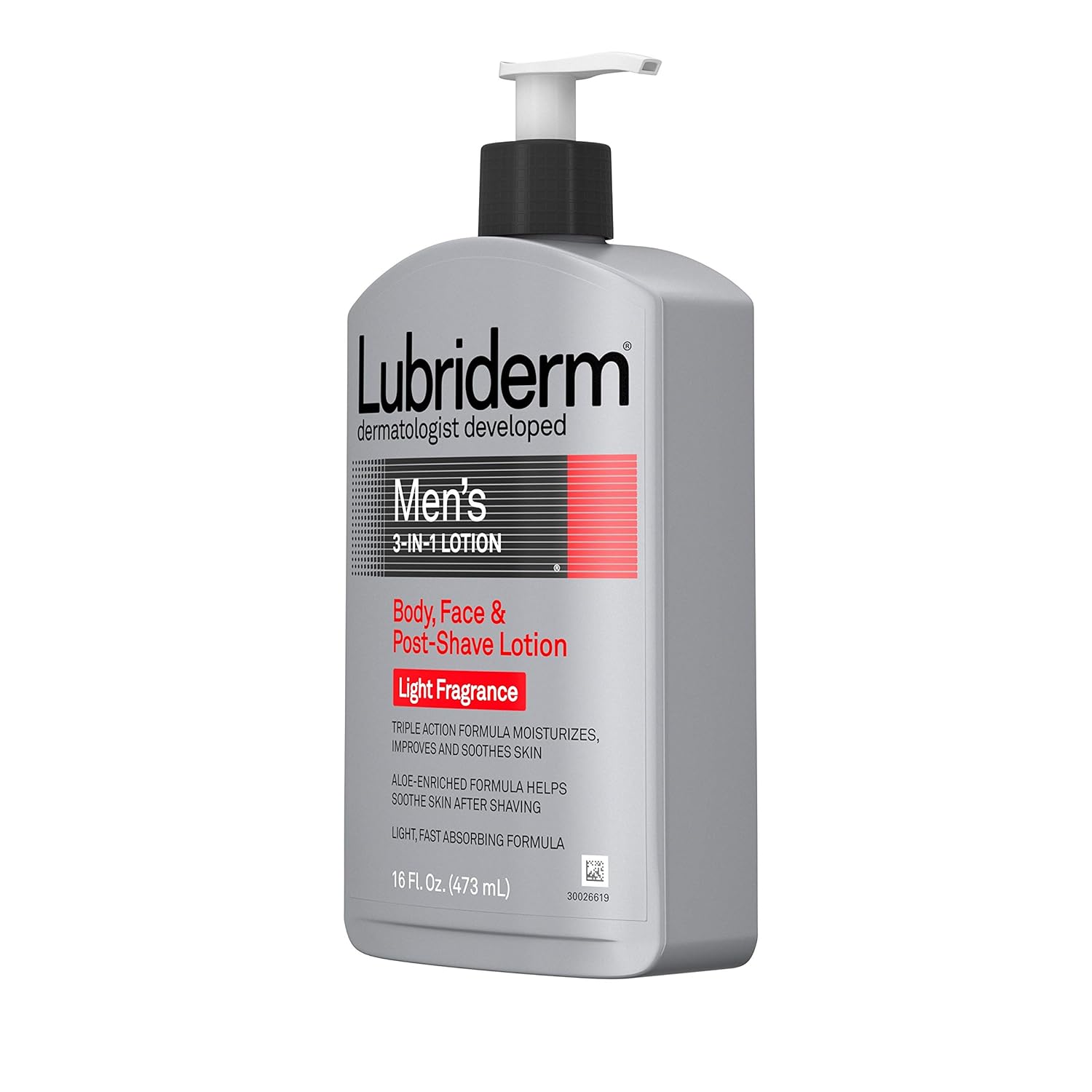 Lubriderm Men's 3-In-1 Lotion Enriched with Soothing Aloe for Body and Face, Non-Greasy Post Shave Moisturizer with Light Fragrance, 16 fl. oz : Beauty & Personal Care