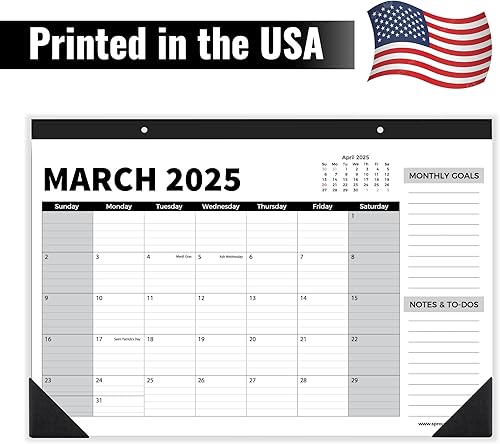 Miniatura 5 de Sproutbrite - Calendario de 18 meses, calendario de escritorio 2024-2025, agenda mensual con lista de tareas y notas, calendario para oficina y