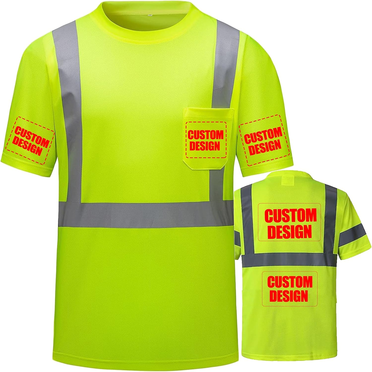 Custom Logo Shirts,Men’s Neon Quick Dry T-Shirts,Customized Shirts Short Sleeve Tshirts
