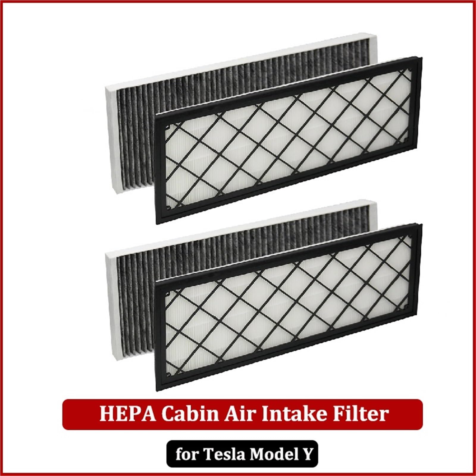 Air de Cabine de Remplacement Lot de 4 filtres à air d'habitacle HEPA pour Tesla Model Y Juniper 2025 2024, filtre d'admission d'air de remplacement avec charbon actif Filtre Habitacle