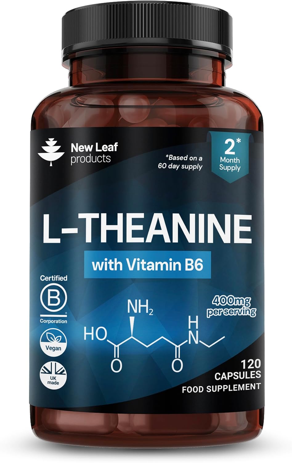 New Leaf Products L-Theanine 400 mg 400mg – Capsules