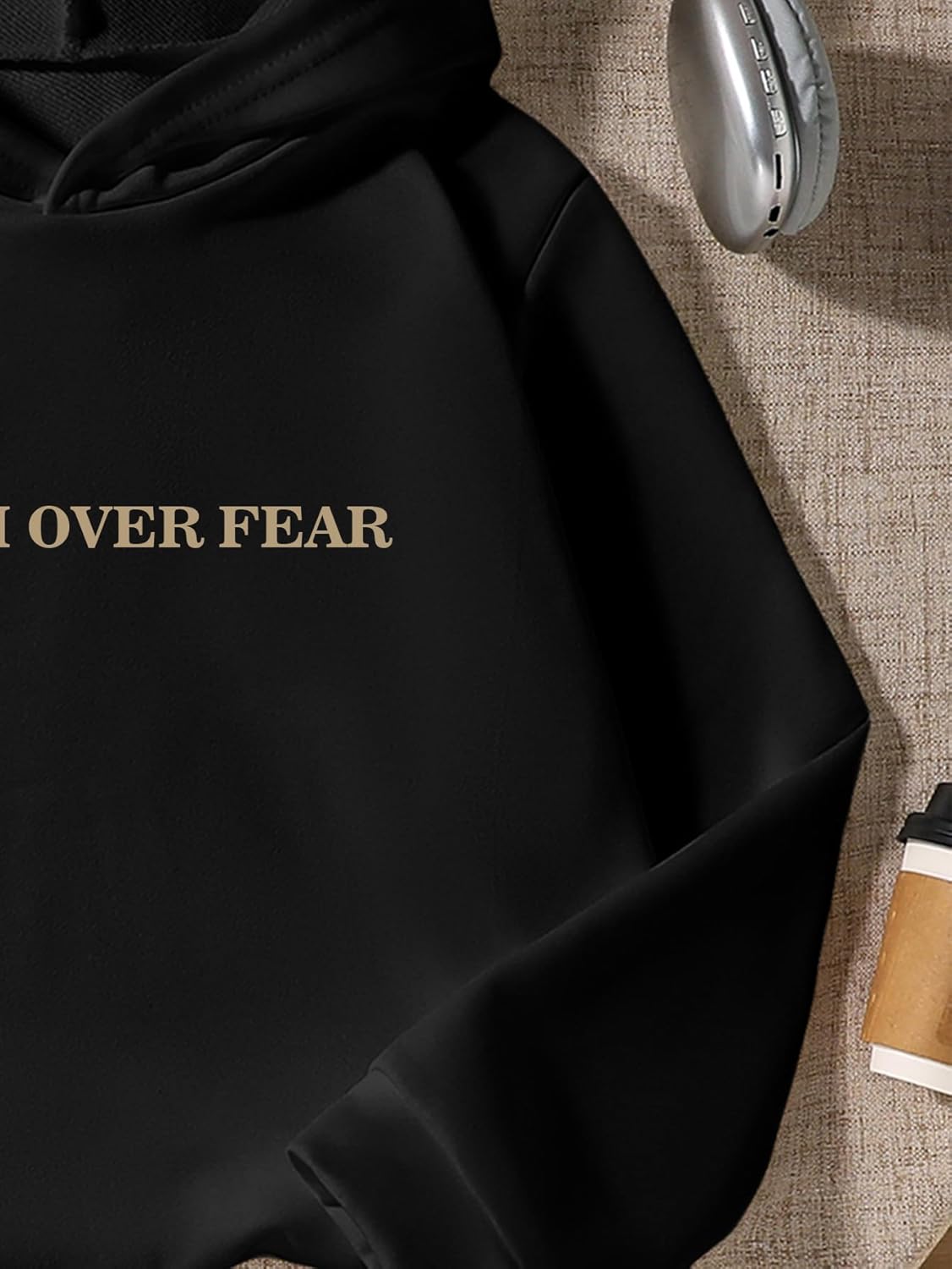 Boy's Faith Over Fear Hoodies Long Sleeve Letter Graphic Hoodies Sweatshirts Pullov... - Image 5