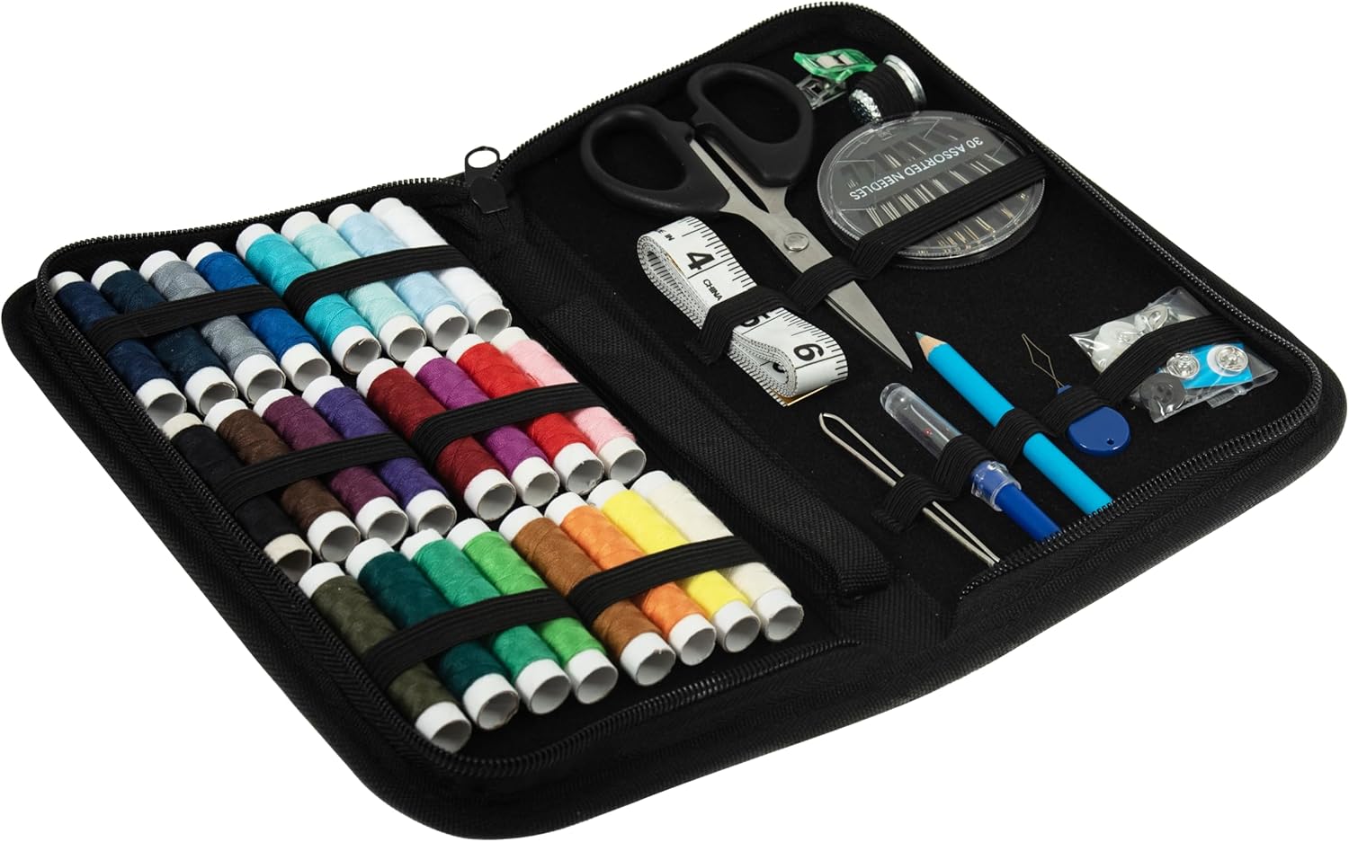 Trimits Essentials Sewing Kit – Travel Case for Adults, Beginners, DIY, Home, Travel, Emergency, Button Repair & Clothing Fixes with Thread Needles Scissors Tape Buttons & More – 23.5 x 13 x 3.5cm