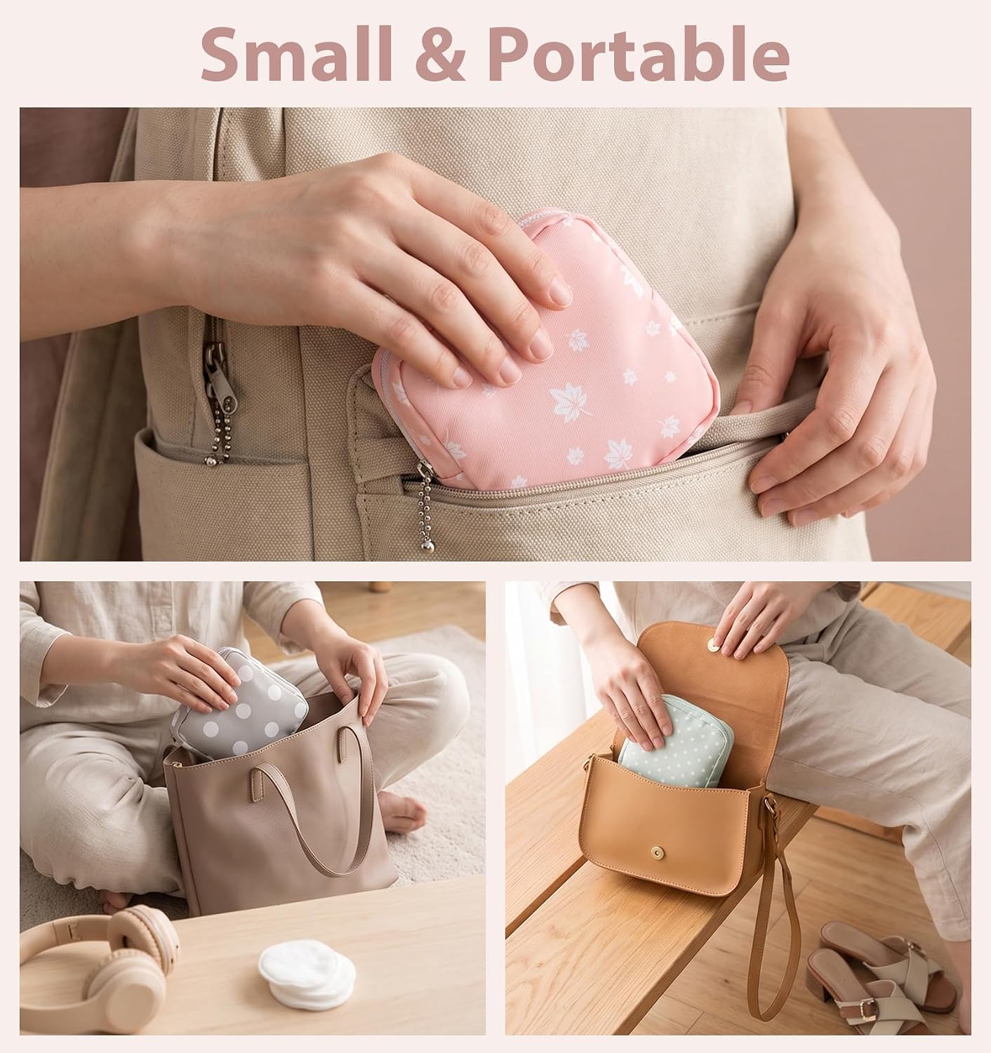 4 Pcs Feminine Hygiene Bag, Hygiene Bag Small Period Bags for Teen Girls image 5