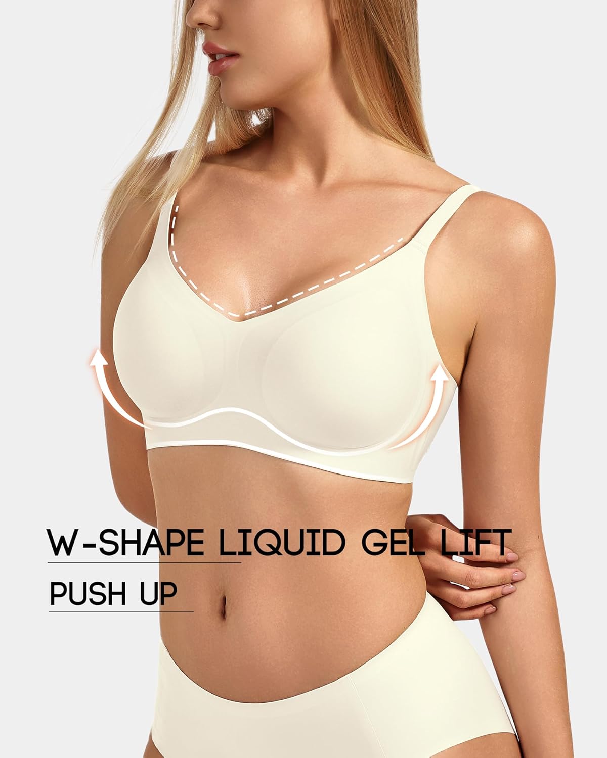 Plus Size Jelly No Underwire Comfort Bra for Women, Full Coverage Seamless Everyday Wireless Bras with Light Support - Image 2