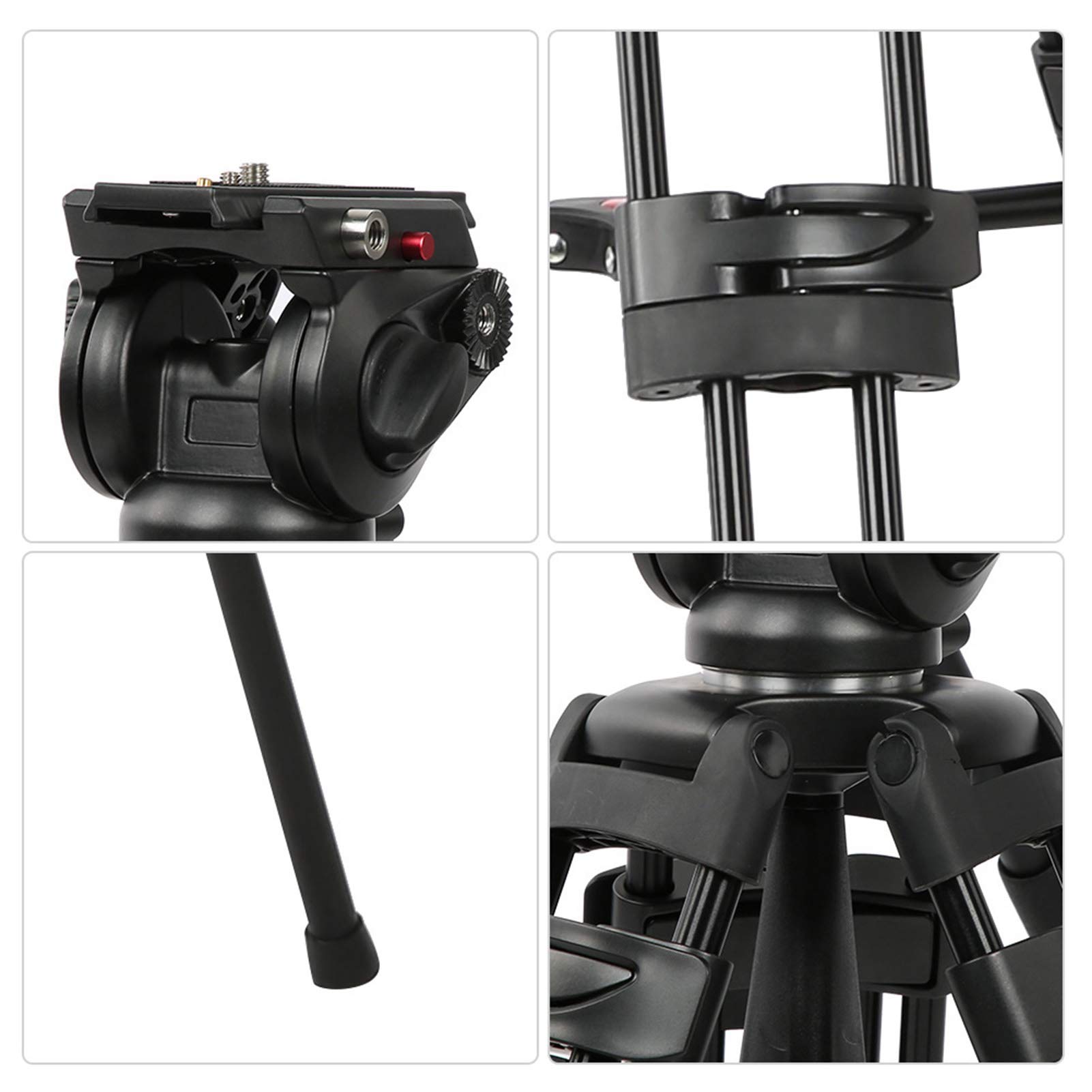 Treppiede Professionale con Testa a Sfera Idraulica per Fotocamere DSLR