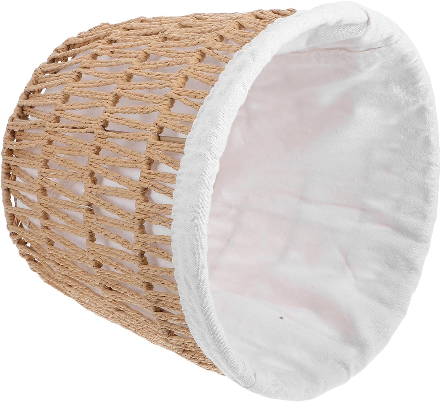Woven Fruit Basket Xmas Bread Basket with Liner, Beige Cotton