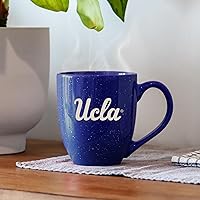 Vista 2 de Rico Industries NCAA UCLA Bruins Royal Blue - Taza de café de cerámica moteada grabada con láser de 16 onzas