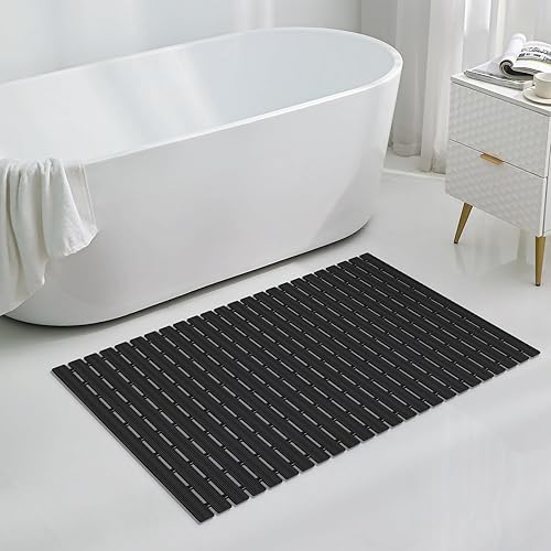 Miniatura 8 de OTHWAY Tapete de ducha grande, 35.4 x 24 pulgadas, sin ventosa, antideslizante, de drenaje rápido, antideslizante, para ducha interior, tapete de