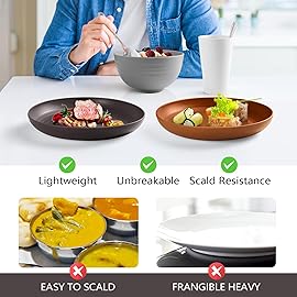 Teivio 32-Piece Kitchen Plastic Wheat Straw Dinnerware Set, Service for 8, Unbreakable Dinner Plate/Dessert Plate/Cereal Bowl/Cup,Outdoor Camping Dishes for Life/Vintage,Farmhouse,Rustic Multicolor