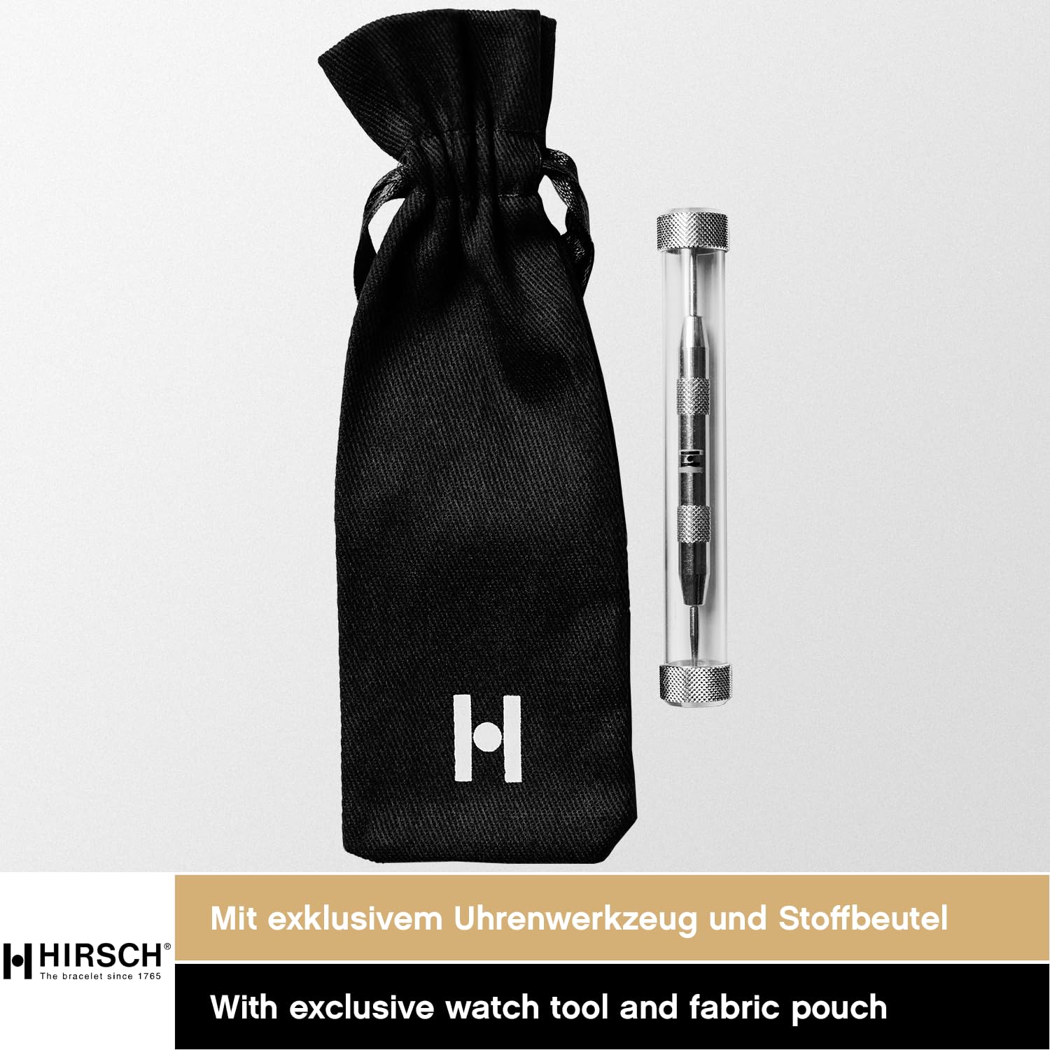HIRSCH Uhren-Armband Forest - Uhrband aus naturbelassenem Büffelleder - Uhrenband mit natürlicher Färbung