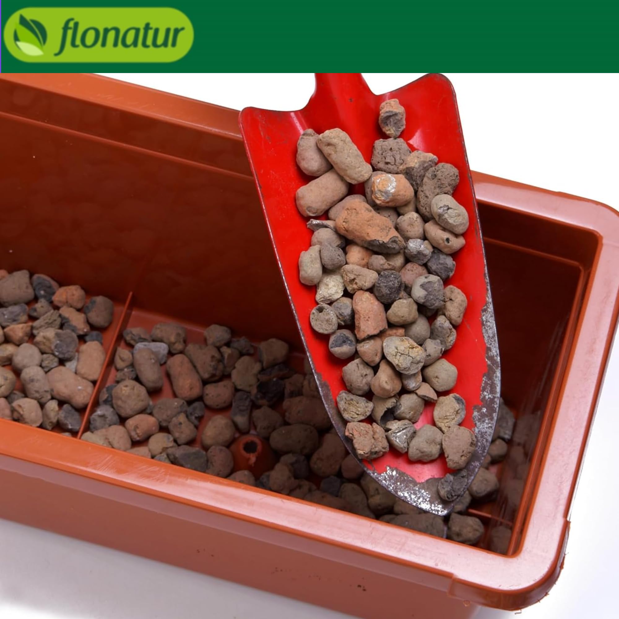 Flornatur Arlita Expandida para Plantas | Bolitas para Macetas y Jardines| Arlita para Drenaje | Forma de Bolas | Tierra Húmeda para Suelo (8 Sacos de 20 litros)
