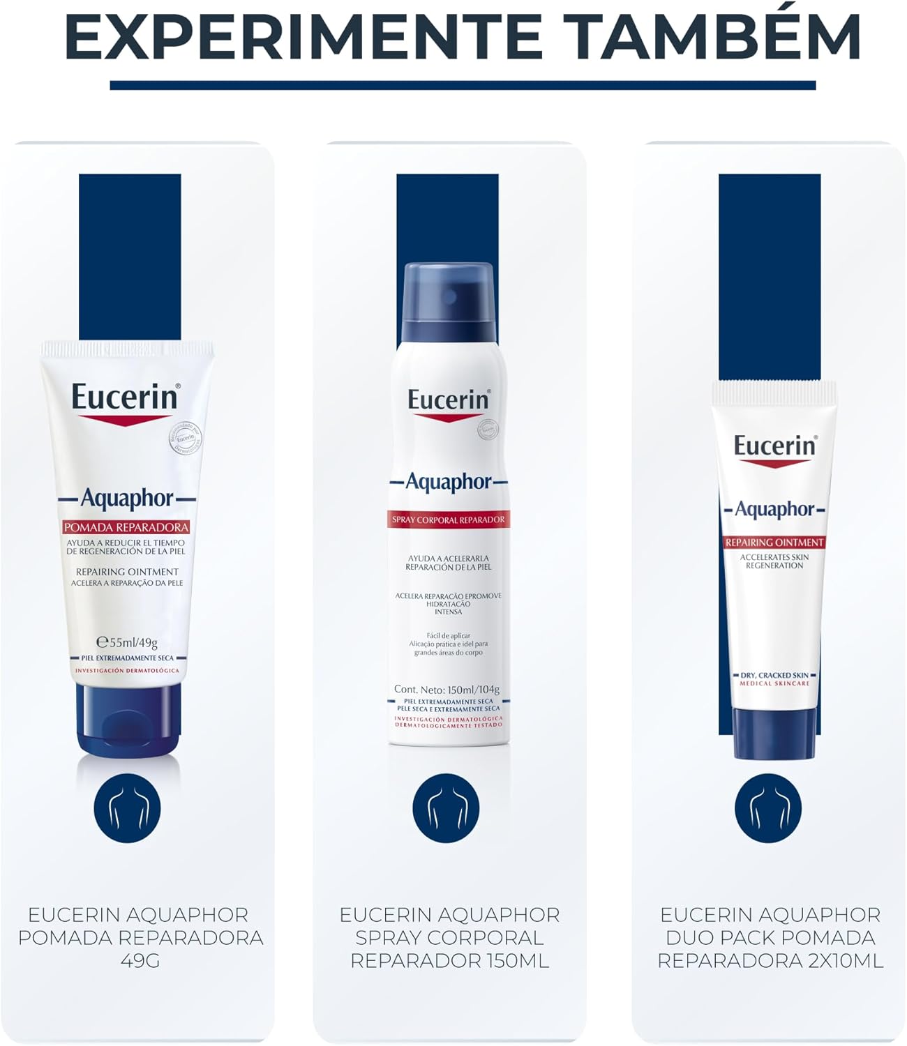 EUCERIN Pomada Reparadora Aquaphor 50ml, Hidratação Intensiva, Hidratante Corporal