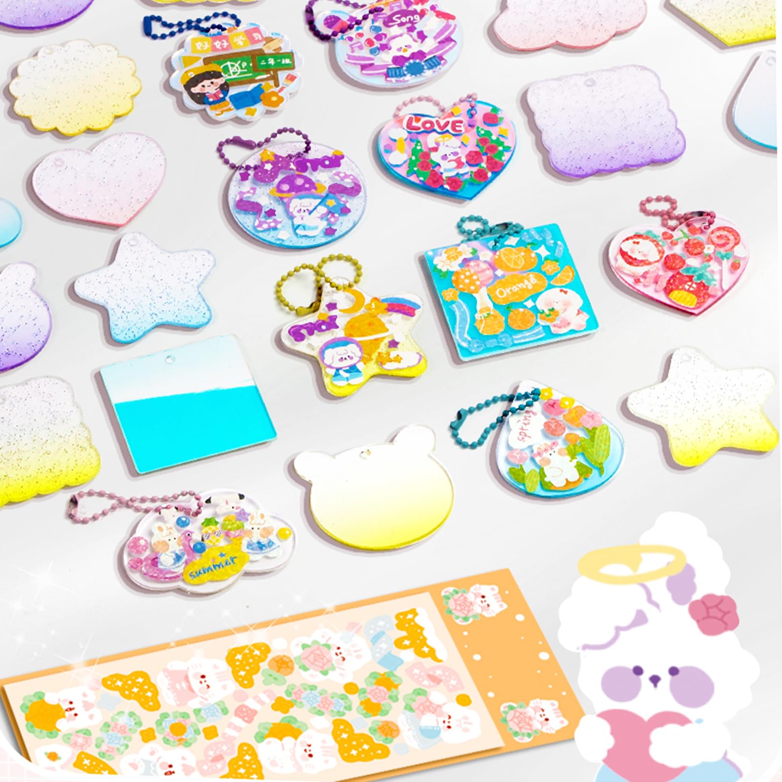 Amazon.co.jp: キーホルダー シール アクリル 手作り パーツ 作成