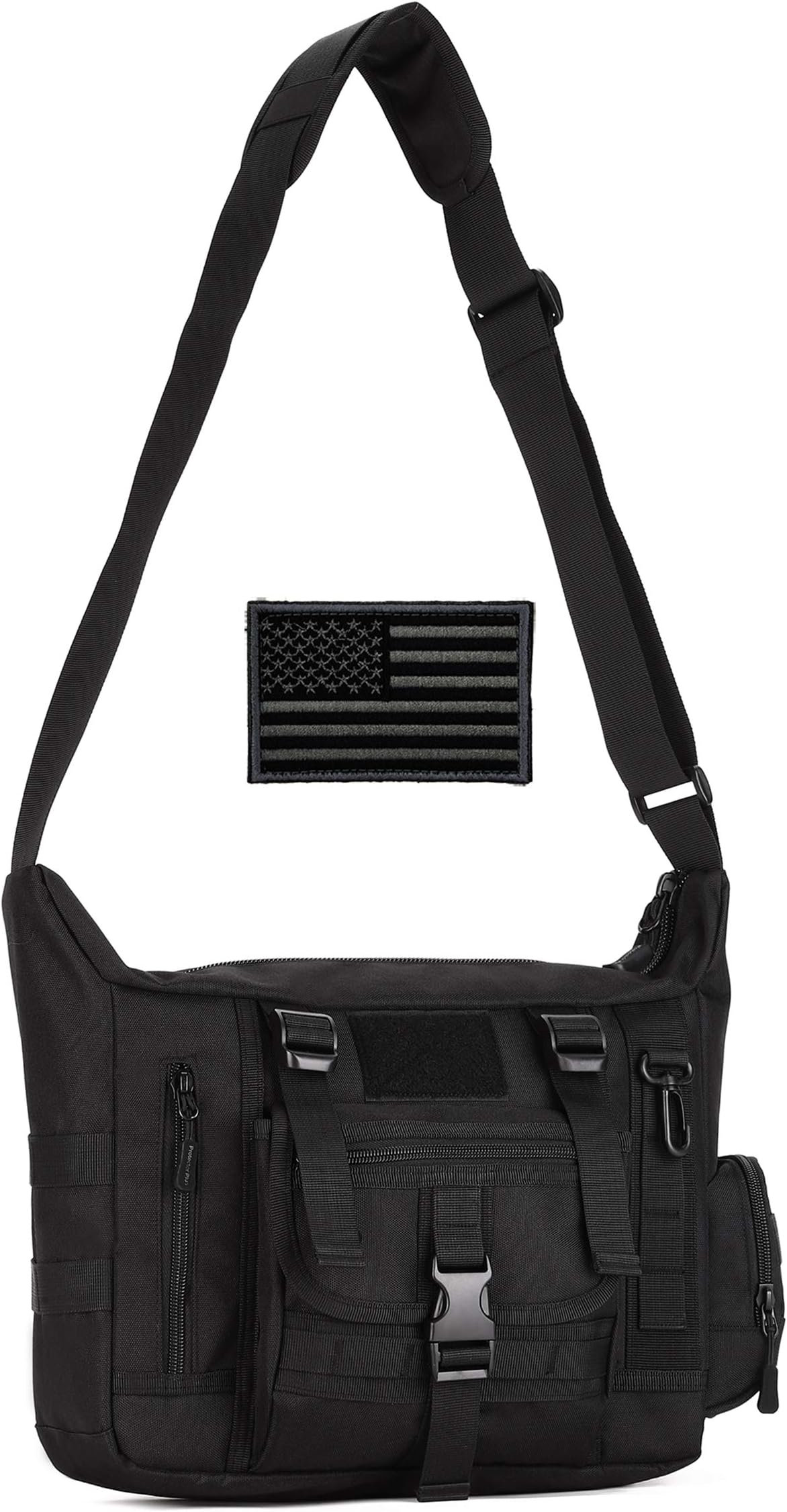 Protector Plus Tactical Messenger Bag Men Military MOLLE Sling Shoulder Pack (Patch Included) | Military, MOLLE, Sling, Patch Included