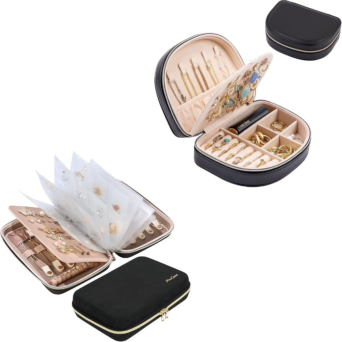 Paquete de joyero de viaje ProCase con organizador de joyas de viaje grande