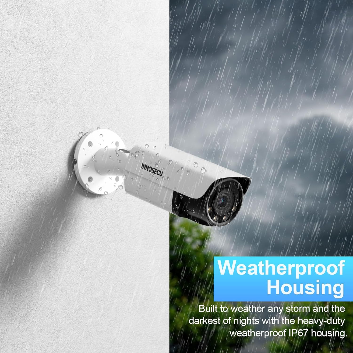 5MP PoE Camera, Outdoor Bullet Security Surveillance IP Camera, Motorized Lens 2.8~12mm, Waterproof IP67, Smart Dual Light color Night Vision, Built-in Mic, Human/Vehicle Detection, INB5GD56Z