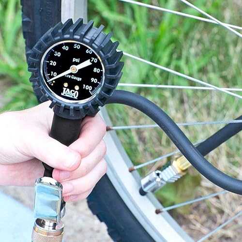Miniatura 7 de JACO Superior Products FlowPro - Medidor de inflado de neumáticos (100 PSI) con portabrocas de aire Dually Lightning serie T (kit de paquetes)