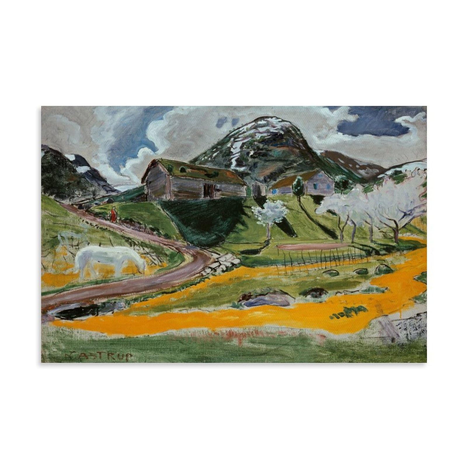 Amazon.co.jp: 春の白い馬 ポスター 1915 年にニコライ・アストルップ