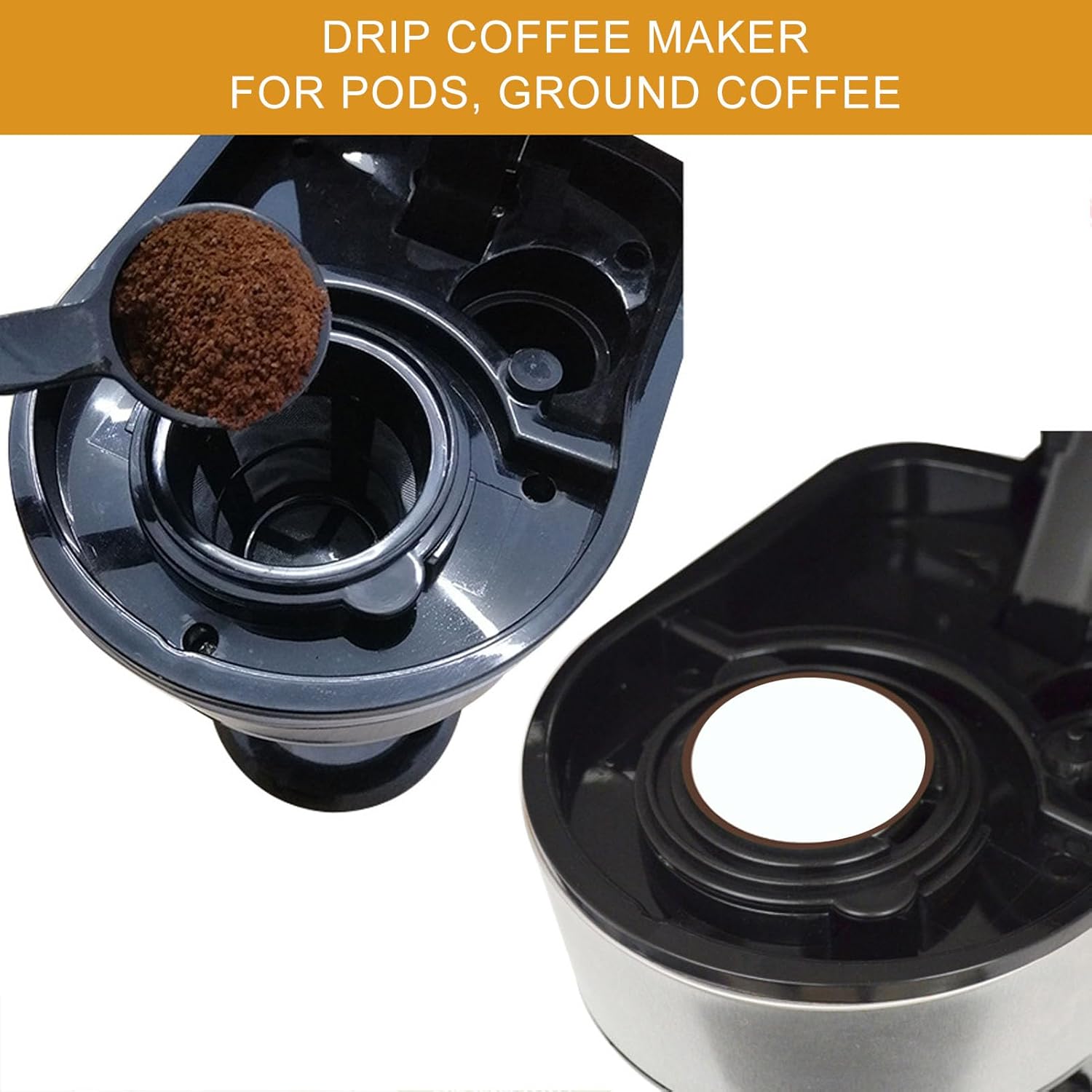 Haofy Pod Coffee Maker, Capsule and Drip Coffee Machine 800W with Accurate Temperature Control, Stainless Steel Panel for Travel or Business Trips