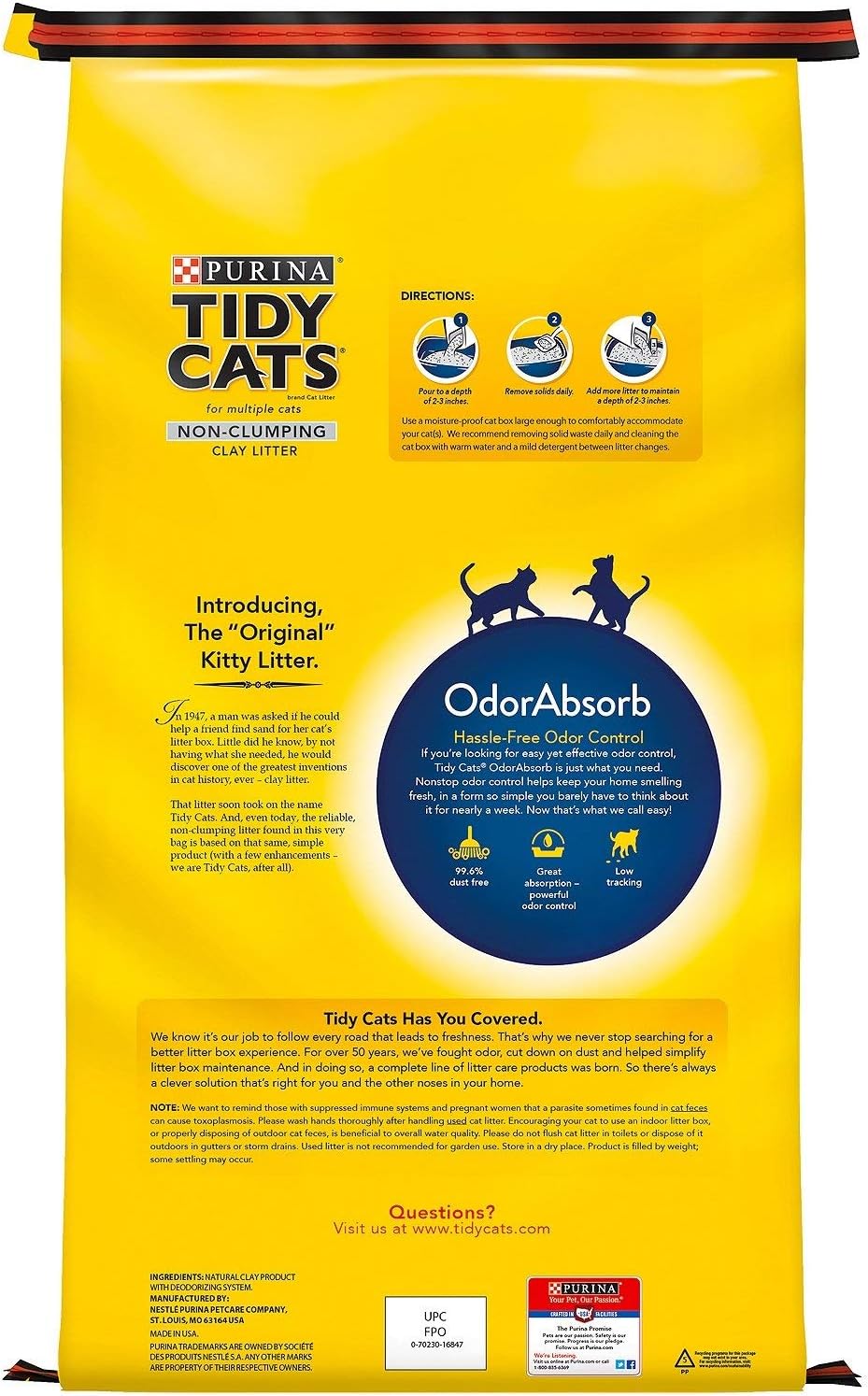 Purina Tidy Cats Non-Clumping Cat Litter for Multiple Cats (52 lbs.)