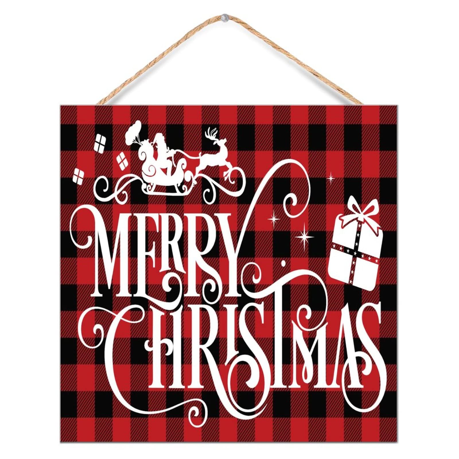 Panneau personnalisé Merry Christmas en bois peint de 30,5 cm
