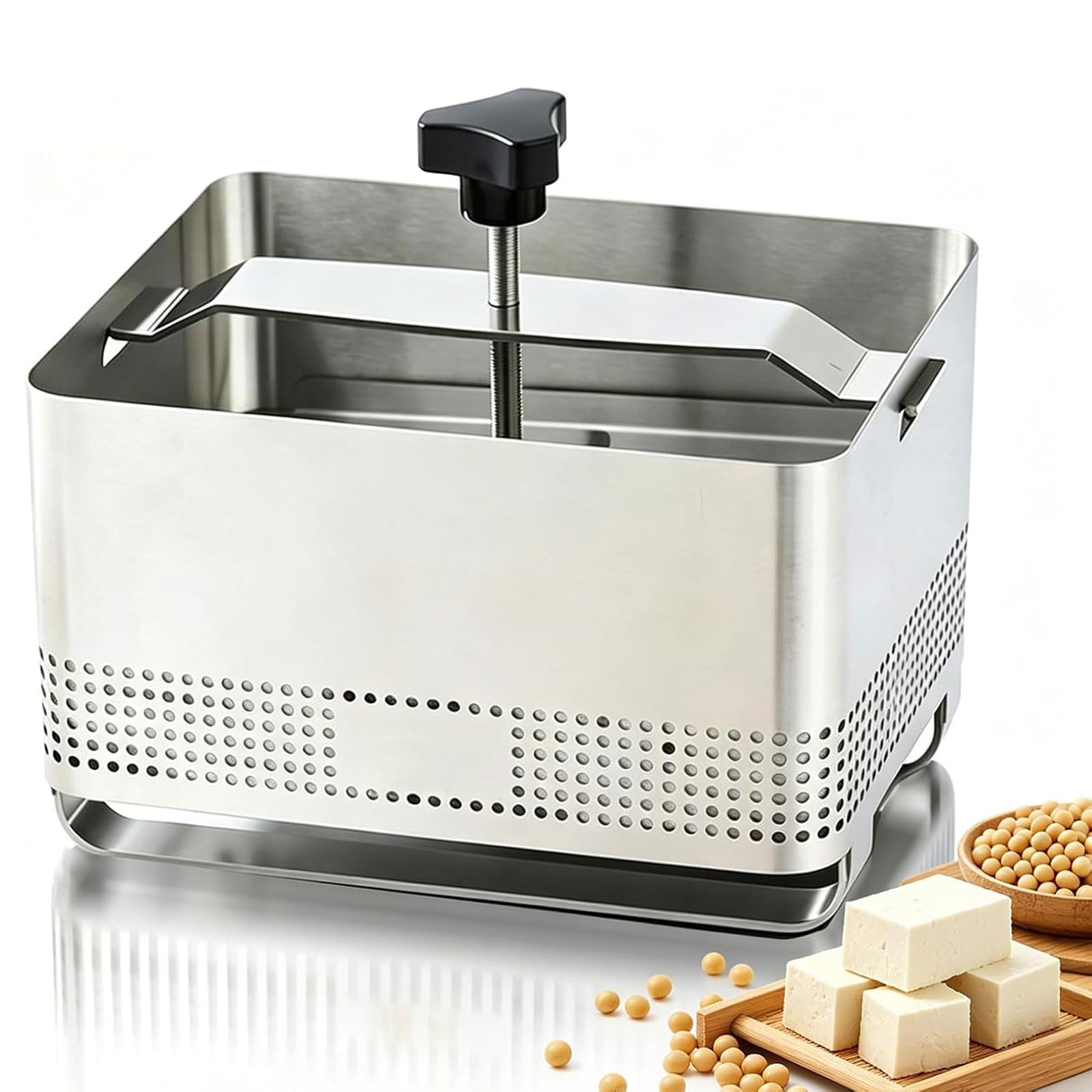 YXZQLOZ Commercial Tofu Pressing Molds, Tofu Press Paneer Maker Thickened 304 Stainless Steel and Detachable to Clean Easily, for Kitchens, Food Workshops (S)