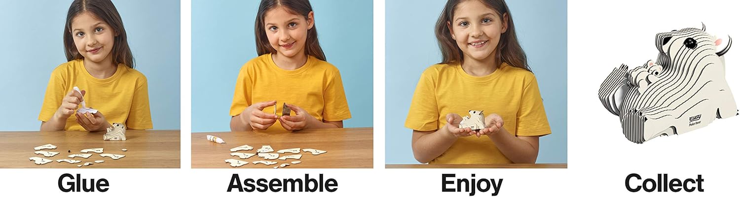 EUGY 3D Polar Bear Model, Craft Kit