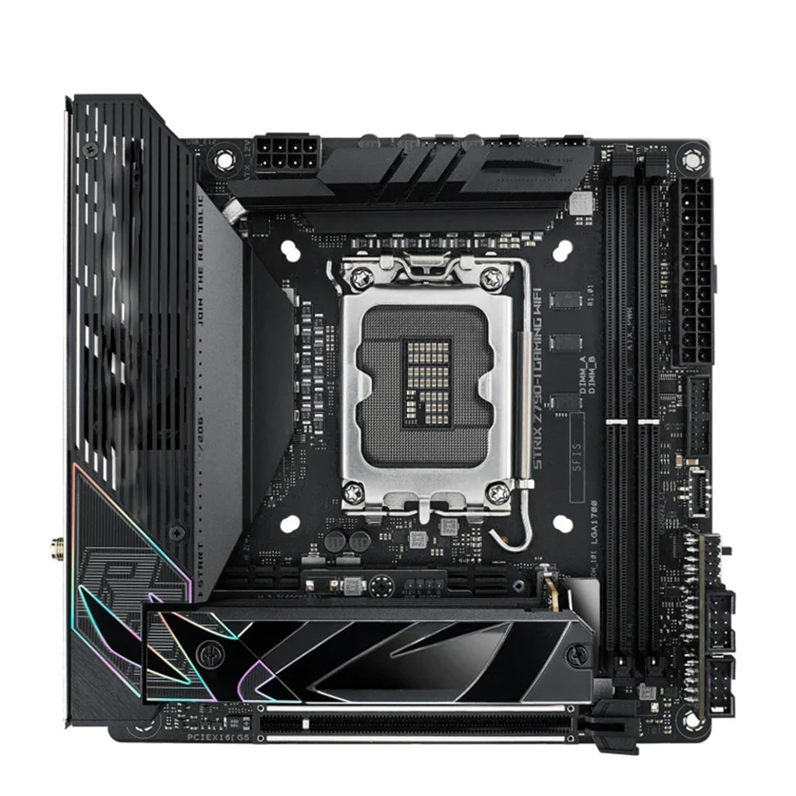 Carte Mere Gamer Fit for ASUS ROG Strix Z790-I Gaming WiFi 6E LGA 1700 Intel13th et 12th Gen Mini-itx Carte mère de Jeu PCIe5.0 DDR5 10 + 1 étages Puissance 2.5G