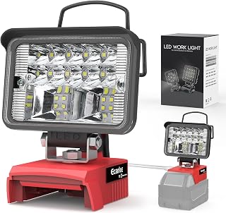 Cordless LED Flood Work Lights for Milwaukee m18 18V Battery Lithium Light,Ecarke 20W 2000LM Portable Work Light with Upgraded Low Voltage Protection & USB&TYPEC Charging Port