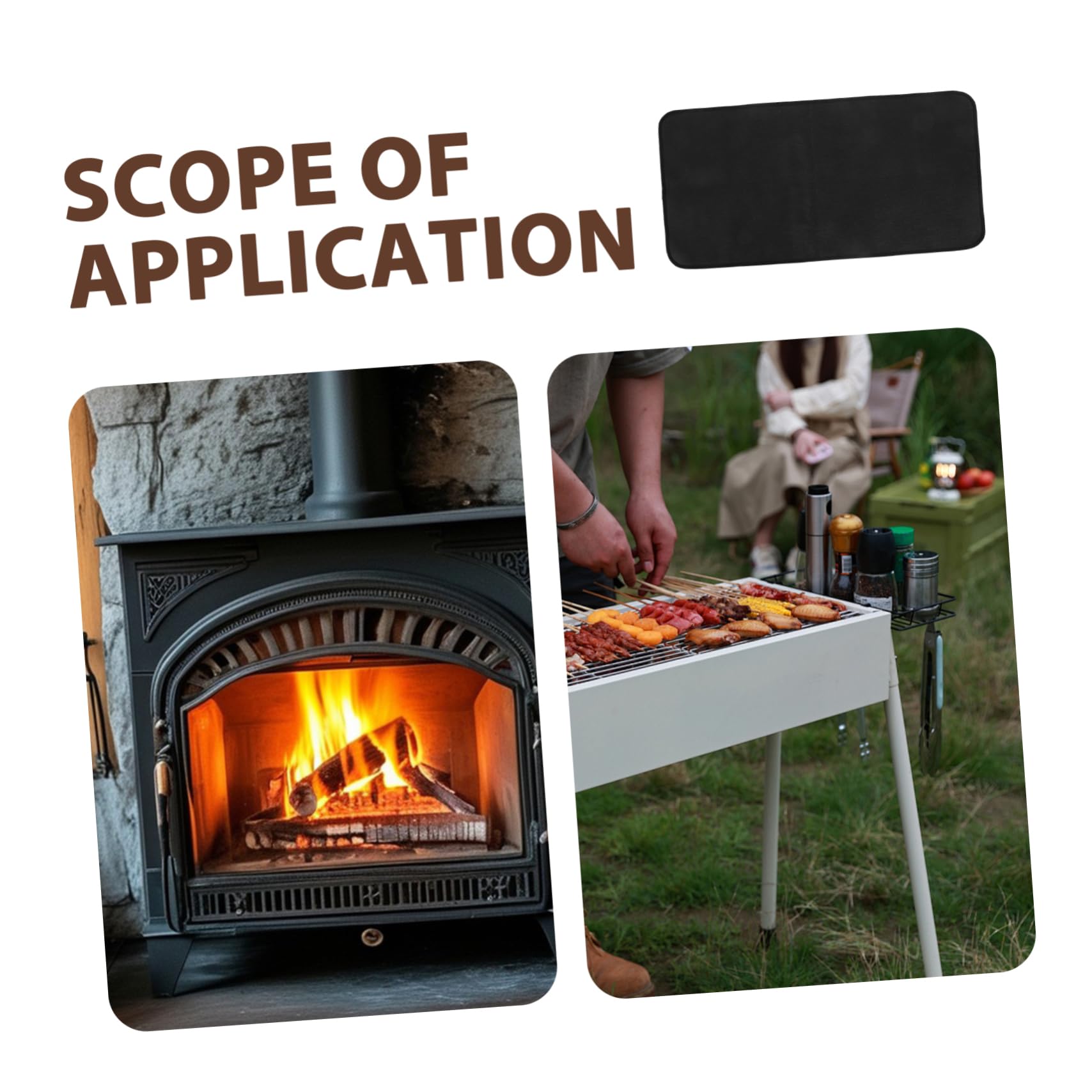 Toddmomy Grillmatte für Outdoor Bereich Feuerfeste Bodenschutzmatte für Grill und Terrasse Hitzebeständig Leicht Schutz Dicke BBQ Zubehör