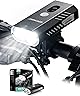ERWAY 自転車 ライト 1600ルーメン【5200mAh大容量&5つ調光モード】USB充電式 自転車 ヘッドライト LEDライト IPX5防水 自動感光モード搭載 後付け 自転車用ライト LCD残量表示 懐中電灯兼用 停電対応 地震対策 通勤通学 登山 夜釣り ロードバイク サイクリング