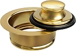 Sink Garbage Disposal Flange and Stopper, Universal Stainless Steel Flange, Fit for 3-1/2 Inch Standard Sink Drain Hole, Kitchen Sink Garbage Disposer Kit (Brushed Gold)