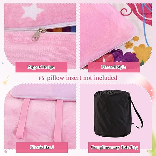 Miniatura 2 de Wowelife Tapete grueso para siesta 2 en 1 para niños, saco de dormir con forro polar de unicornio, tapete para siesta para preescolar, guardería,