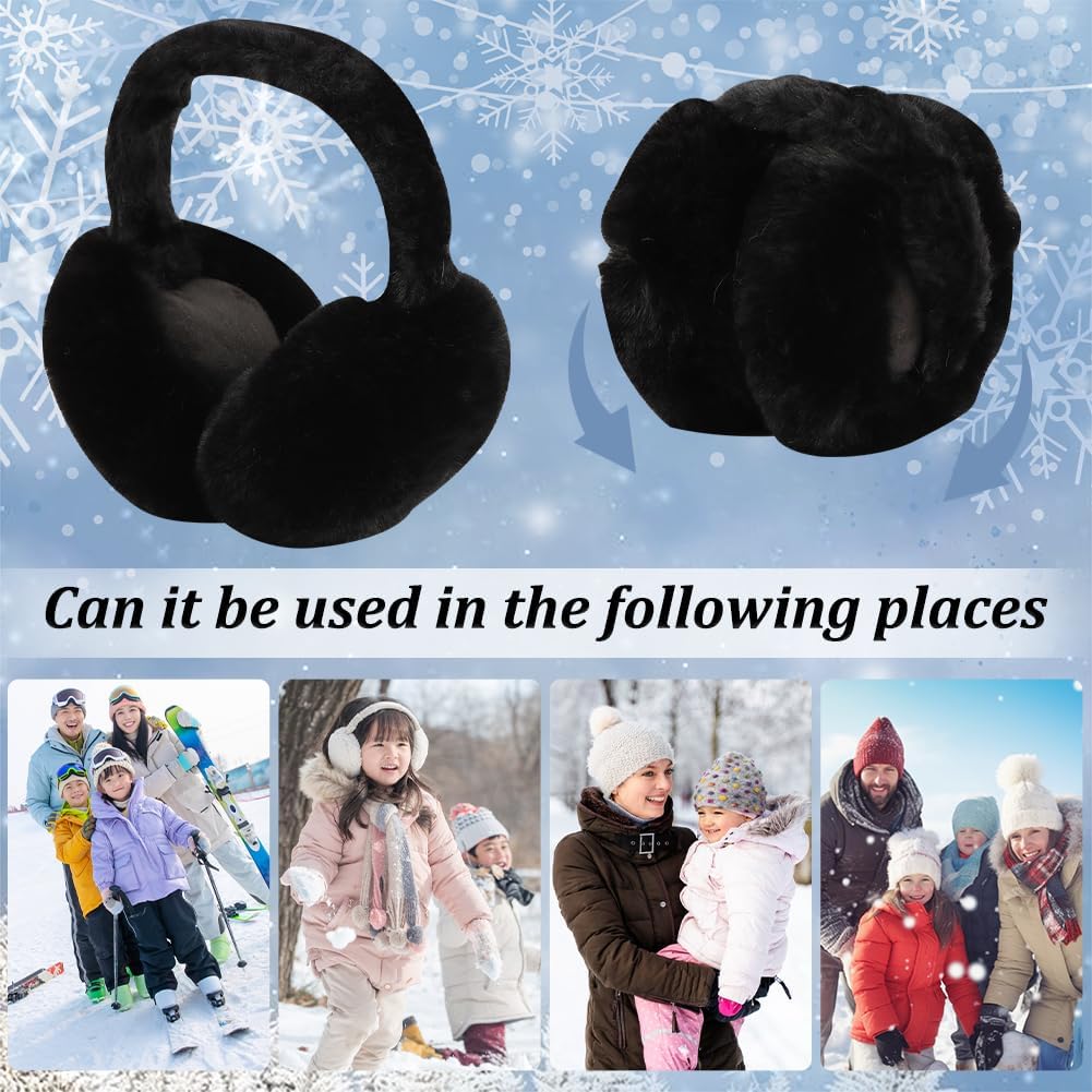 Winter Ear Muffs Women, Faux Fur Winter Girls Fuzzy Earmuffs, Foldable Fluffy Ear Covers, Outdoor Warm Ear Covers - Image 5