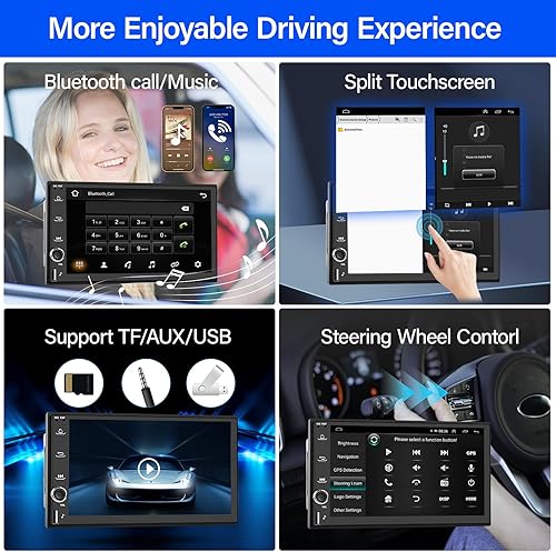 Miniatura 5 de Actualización Radio de coche doble DIN 2+32G compatible con CarPlay inalámbrico, Android Auto inalámbrico con pantalla táctil IPS de 7 pulgadas,