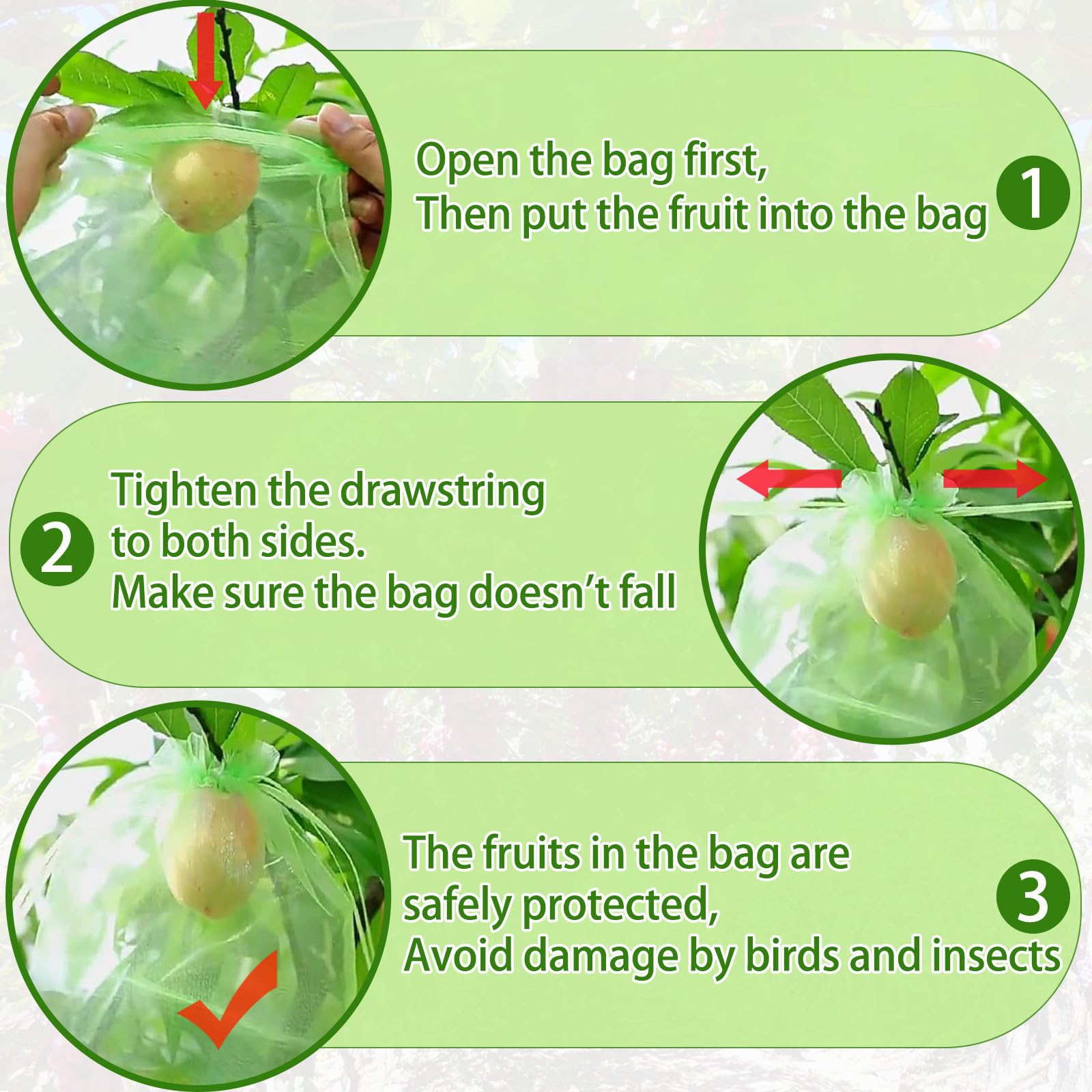 Bolsas para Uvas en Parra 40X30cm, 50 Piezas Bolsas Uvas Protección, Bolsa para Proteger Fruta, Proteger Las Frutas de Las Aves Mariposa Avispa Aves