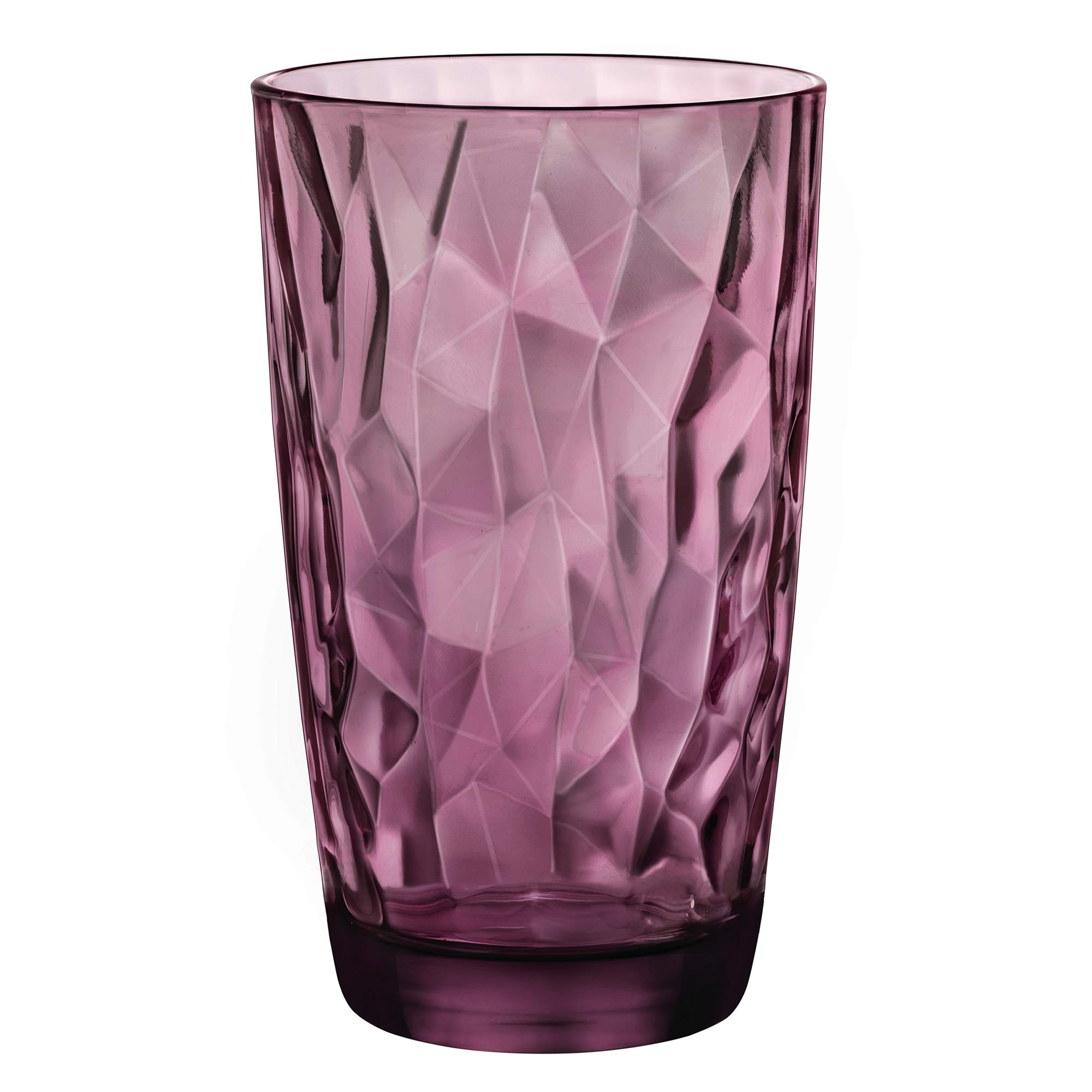 Bormioli Rocco Diamond Rock Purple Hi-ball tumbler 470ml, fuchsia, 6 Glasses