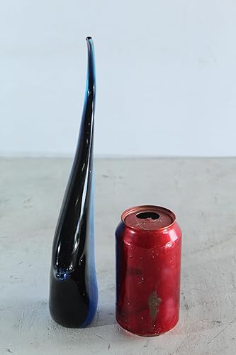 Miniatura 3 de NIFAO Glass Angelfish Figurine Blue Black Hand Blown Art Decor 6" x 3" x 9"H