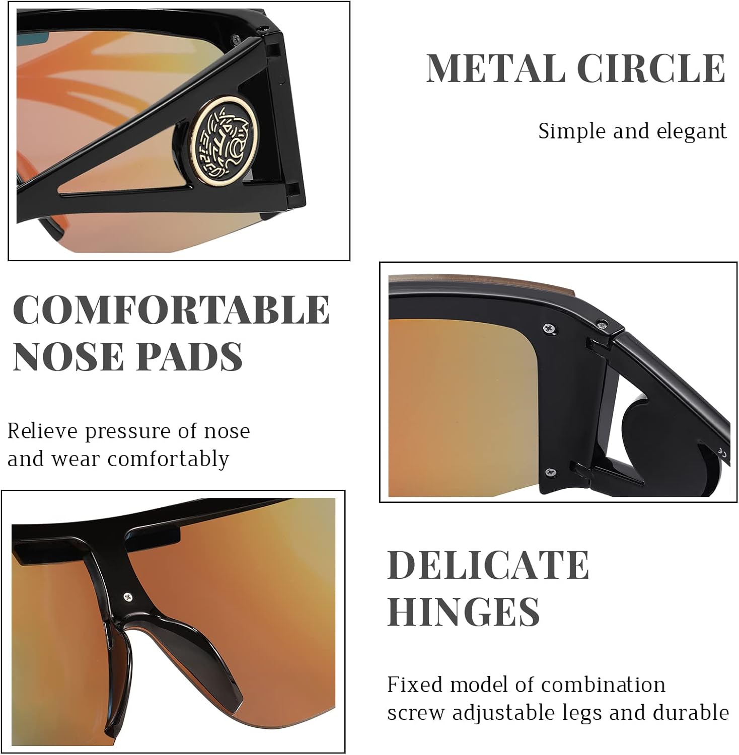 FEISEDY One Piece Oversized Sunglasses for Men Women Big Shades Wrap Shield Sunglasses for Cycling Driving Vacation B4027 - Image 5