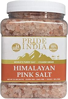 Pride Of India - Pure Himalayan Pink Salt - Enriched w/ 84+ Natural Minerals, Coarse Grind 2.2 Pound (35.2oz) Jar - Himalayan Salt, Himalayan Pink Salt, Pink Himalayan Salt, Grind Salt, Pure Rock Salt