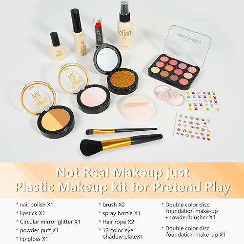 Miniatura 5 de Kit de maquillaje de simulación de 15 piezas para niñas, juguetes de maquillaje de simulación para niñas, regalos de 3 años en adelante (no